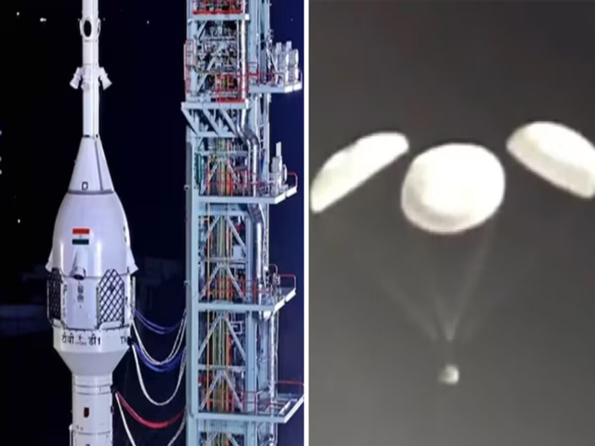 गगनयान के पहले टेस्ट पर गदगद देश, आसमान से इतराते हुए लौटा क्रू मॉड्यूल
