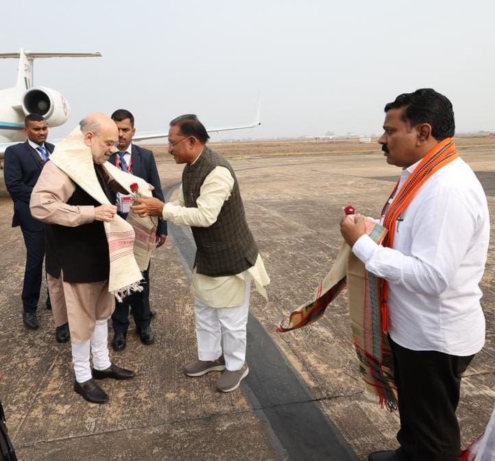 केंद्रीय गृह मंत्री श्री अमित शाह राजधानी रायपुर पहुंचे