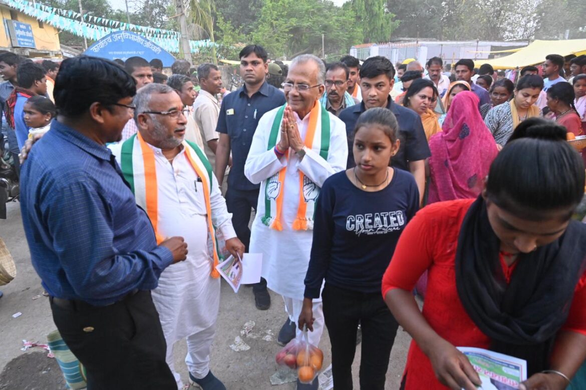 लोकसभा कांग्रेस प्रत्याशी ताम्रध्वज साहू का धुआंधार जनसंपर्क जारी
