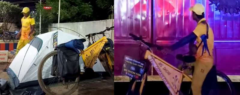 MS Dhoni के लिए फैन का जुनून, 5350 किलोमीटर साइकिल चलाकर पंहुचा मिलने