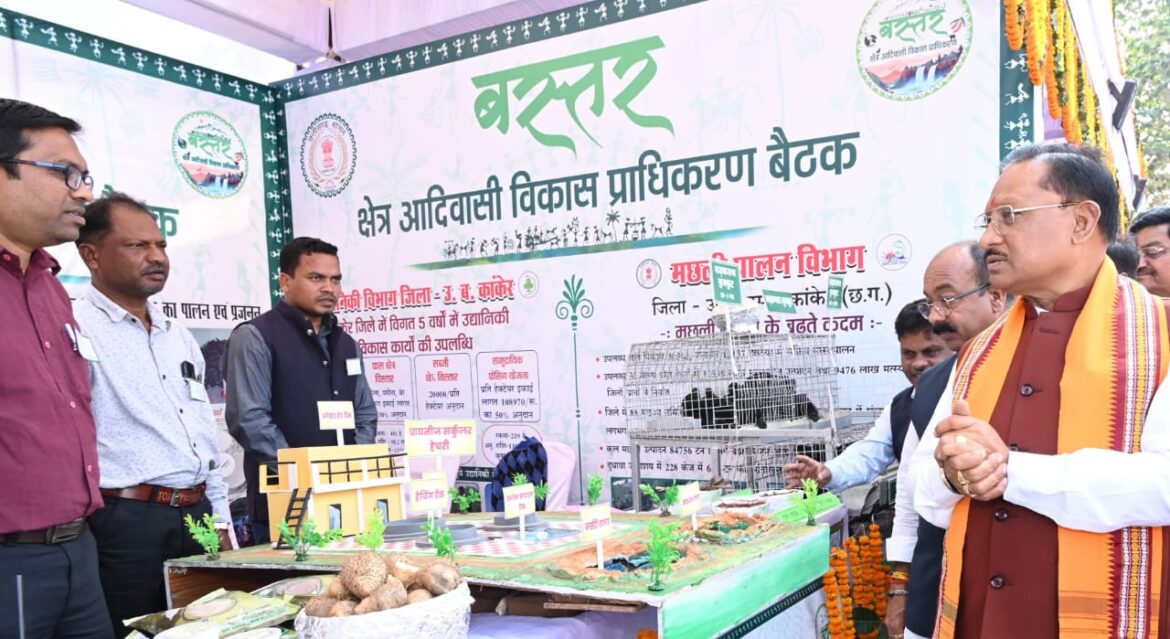 मुख्यमंत्री देव साय का बस्तरिया अंदाज में हुआ स्वागत