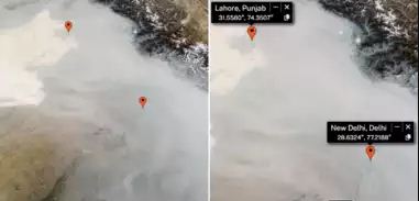 अंतरिक्ष से दिखा पाकिस्तान का जहरीला धुंआ