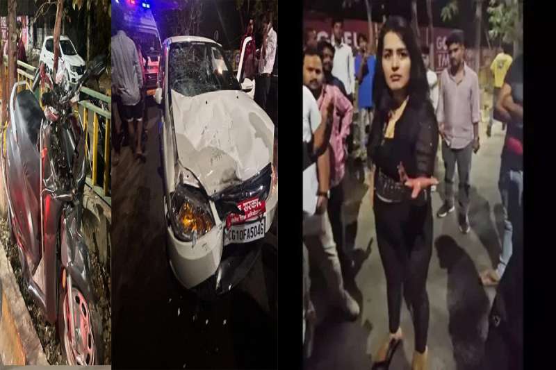 एक्टिवा सवार युवकों को टक्कर मार रशियन लड़की ने बिच सड़क मचाया बवाल, पुलिस से भी की बदसलूकी