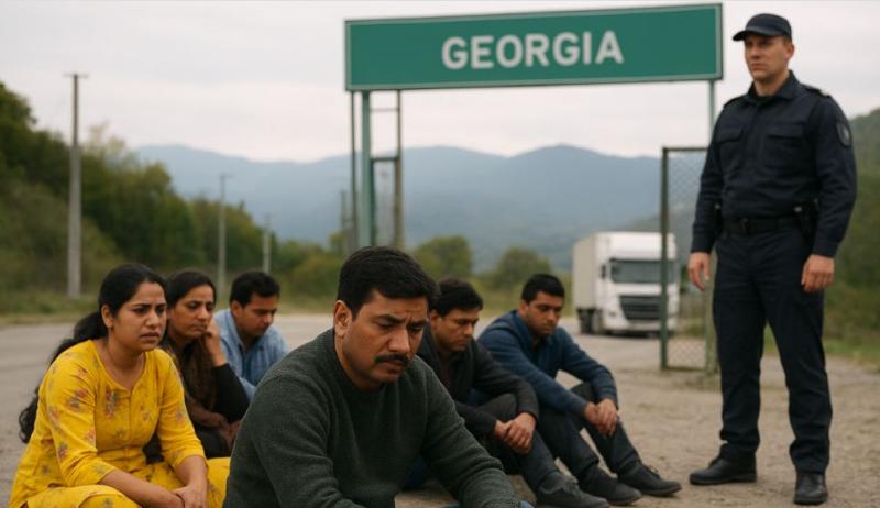 जॉर्जिया बॉर्डर पर भारतीयों के साथ अमानवीय व्यवहार, 5 घंटे ठंड में सड़क पर बैठाया