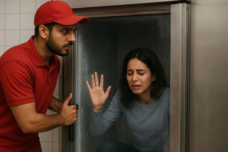 फ्रीजर में फंस गई महिला, डिलीवरी बॉय की सजगता ने बचाई जान