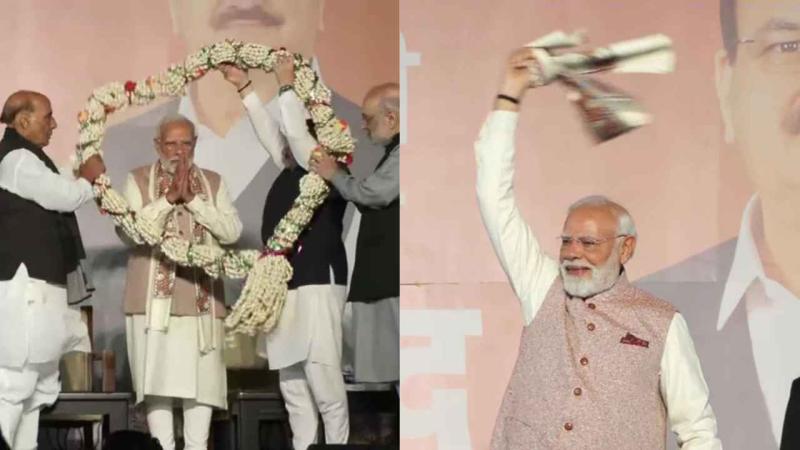 बिहार की जनता ने गर्दा उड़ा दिया, अब कट्टा सरकार नहीं लौटेगी: पीएम मोदी का गमछा लहराते हुए ऐलान