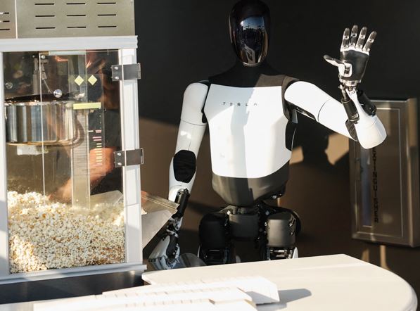 अरबपति टेस्ला का रोबोट बेच रहा है, पॉपकॉर्न