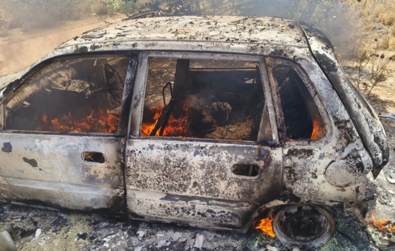 बाड़मेर रोड पर भाण्डू गांव के पास कार में भीषण आग, चालक संदिग्ध हालात में जिंदा जला