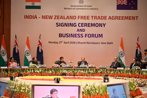 भारत-न्यूजीलैंड के बीच सोमवार (27 अप्रैल) को फ्री ट्रेड एग्रीमेंट (FTA) साइन हो गया