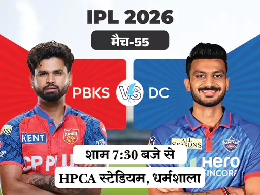IPL 2026 में सोमवार को 55वां मैच पंजाब किंग्स (PBKS) और दिल्ली कैपिटल्स के बीच खेला जाएगा