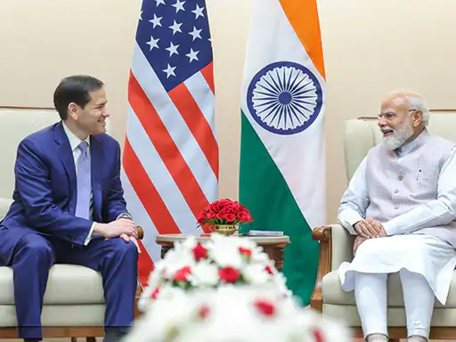 अमेरिकी विदेश मंत्री मार्को रूबियो ने शनिवार को प्रधानमंत्री नरेंद्र मोदी से सेवा तीर्थ में मुलाकात की