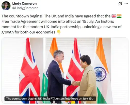 भारत में UK की कारें, व्हिस्की, कपड़े और फुटवियर 7 दिन बाद सस्ते मिलेंगे