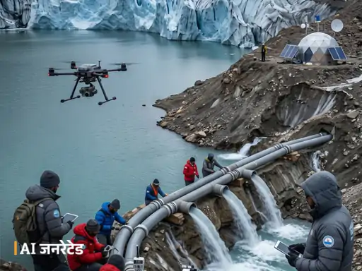 लद्दाख के सबसे बड़े द्रंग-द्रुंग ग्लेशियर के मुहाने पर बनी झील से पानी का रिसाव शुरू हो गया