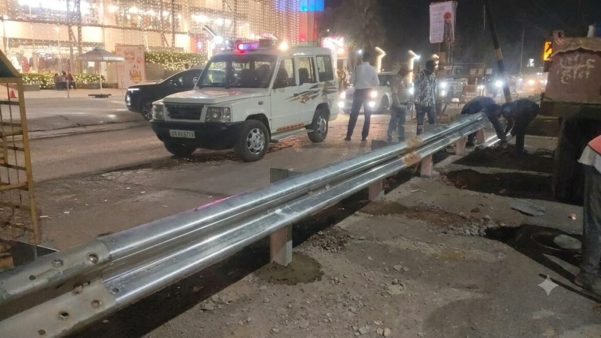अतिक्रमण के खिलाफ एनएचएआई की सख्त कार्रवाई, तेलीबांधा में अवैध एंट्री बंद