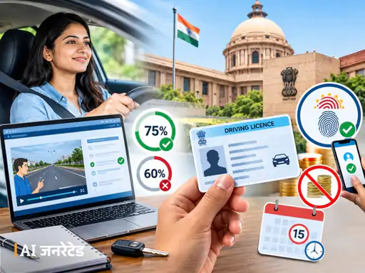 अगर आपको नया ड्राइविंग लाइसेंस बनवाना है, तो अब टेस्ट में पास होने के लिए 75% अंक लाना होगा